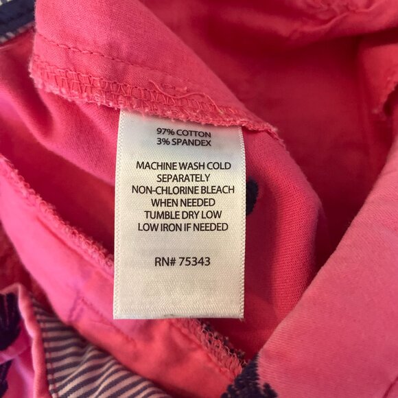 British Khaki Women's Pink with Navy Sea Shells Short Size 4 M1 - Picture 4 of 4